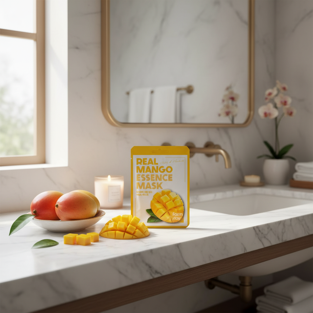 Farm Stay - Real Mango Essence Mask - Hydratační a rozjasňující plátýnková maska s mangem - 1 ks