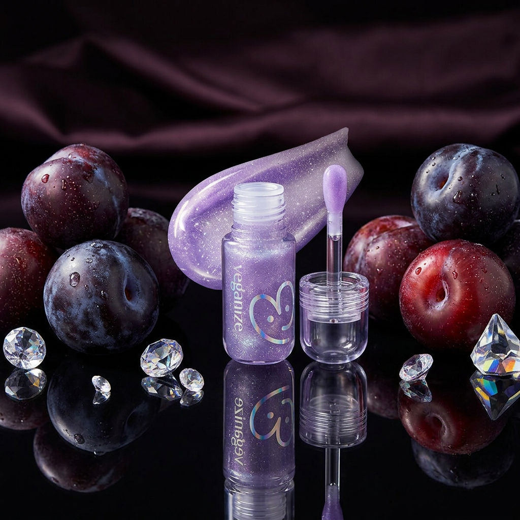 VEGANIZE - 4D Jewelshine Lip Oil Pearl Gloss 06 Midnight Plum - Třpytivý olej na rty s perleťovým leskem - 4 g