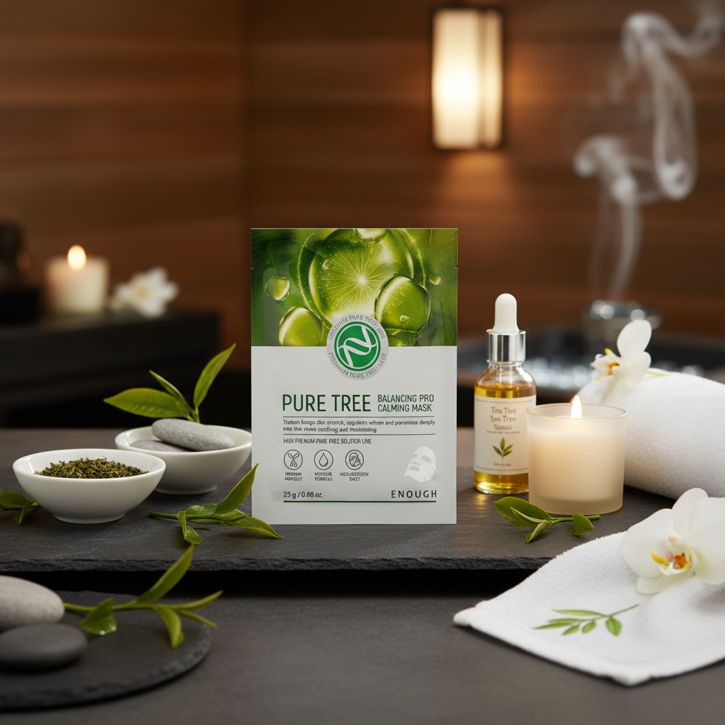 ENOUGH - Pure Tree Balancing Pro Calming Mask - Vyrovnávající zklidňující pleťová maska - 25 g