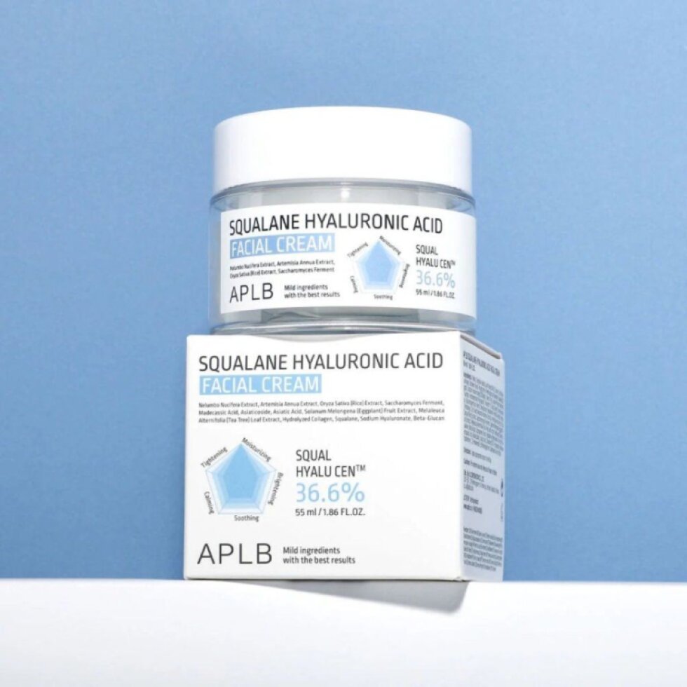 APLB - Squalane Hyaluronic Acid Facial Cream - Vysoce hydratační krém se skvalanem a kyselinou hyaluronovou - 55 ml