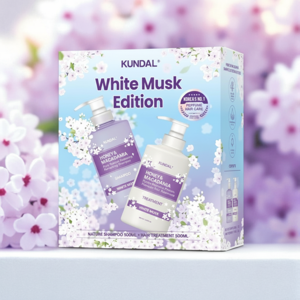 KUNDAL - Honey & Macadamia WHITE MUSK ( Shampoo + Treatment) - Honey & Macadamia WHITE MUSK (Šampon + Kondicionér) sada - 500 ml