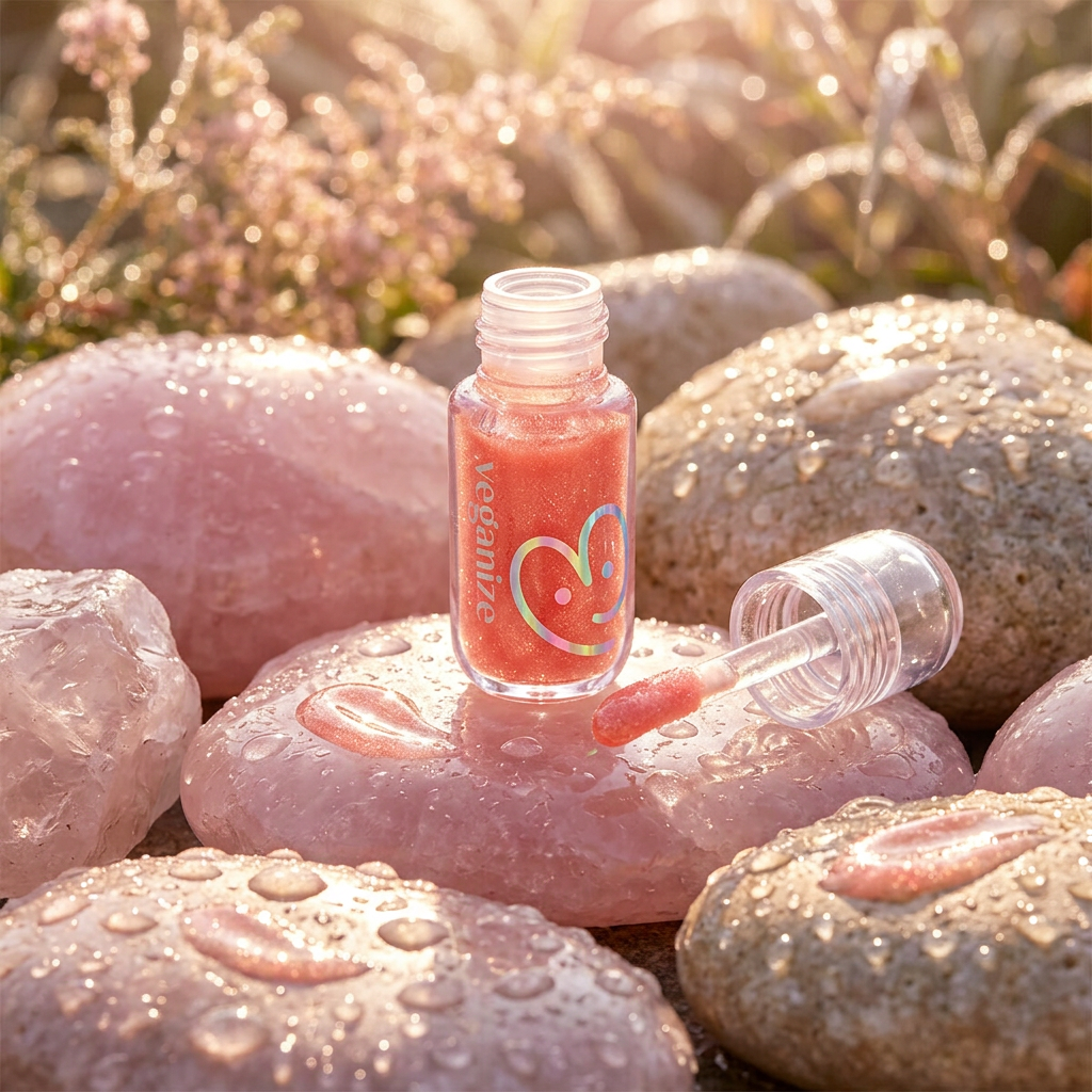 VEGANIZE - 4D Jewelshine Lip Oil Pearl Gloss 03 Rose Fog - Třpytivý olej na rty s perleťovým leskem - 4 g