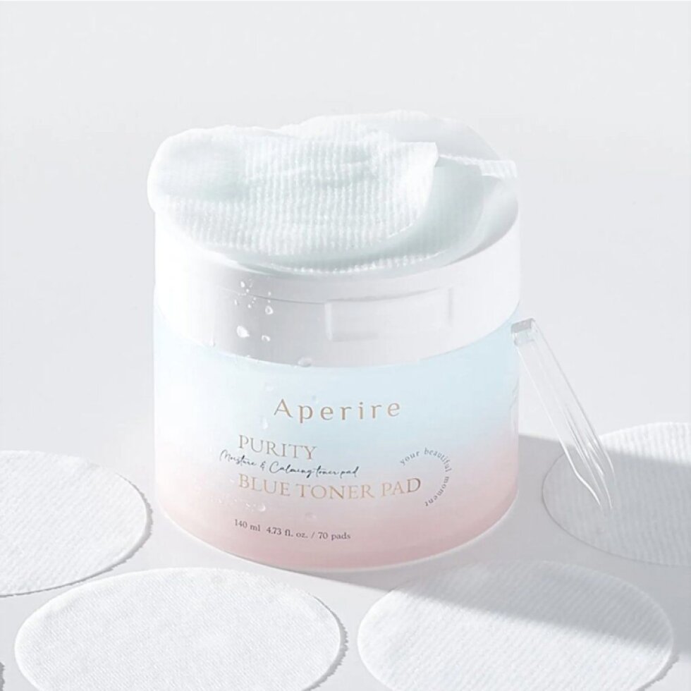 APERIRE - Purity Blue Toner Pad - Čisticí tonerové tampóny pro zdravou a čistou pleť - 140 ml