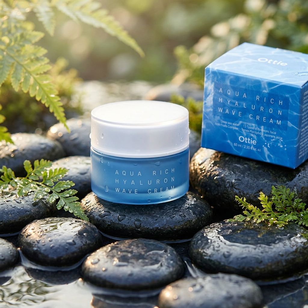 OTTIE - Aqua Rich Hyaluron Wave Cream - Hydratační krém s kyselinou hyaluronovou - 60 ml