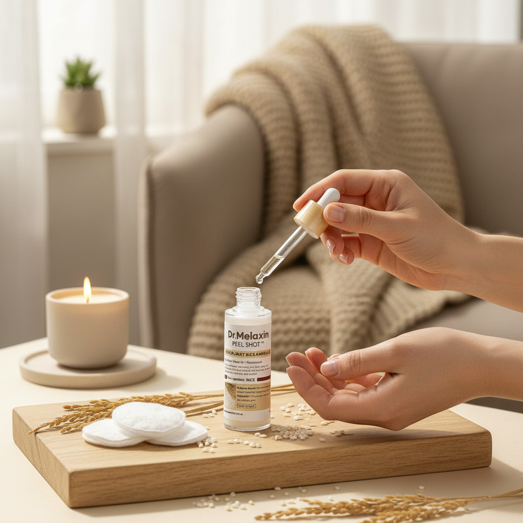 DR.MELAXIN - Peel Shot Rice - Exfoliační ampule s extraktem z bílé rýže - 80 ml