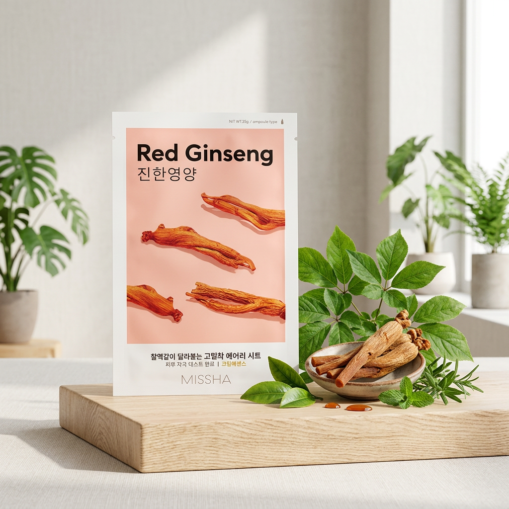 MISSHA - Airy Fit Sheet Mask Red Ginseng - Hydratační a vyživující maska s extraktem z ženšenu - 19 g