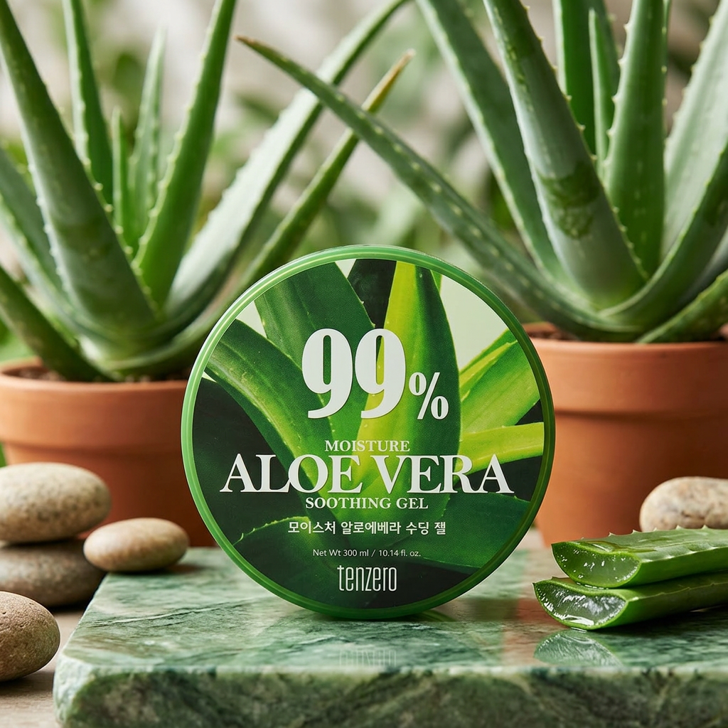 TENZERO - Moisture Aloe Vera Soothing Gel - Zklidňující hydratační gel s výtažkem z aloe vera - 500 ml