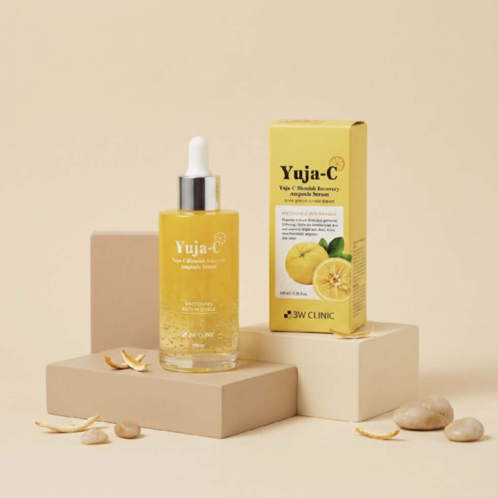 3W CLINIC - Yuja-C Blemish Recovery Ampoule Serum - Obnovující sérum proti pigmentovým skvrnám s Yuzu a vit. C - 100 ml