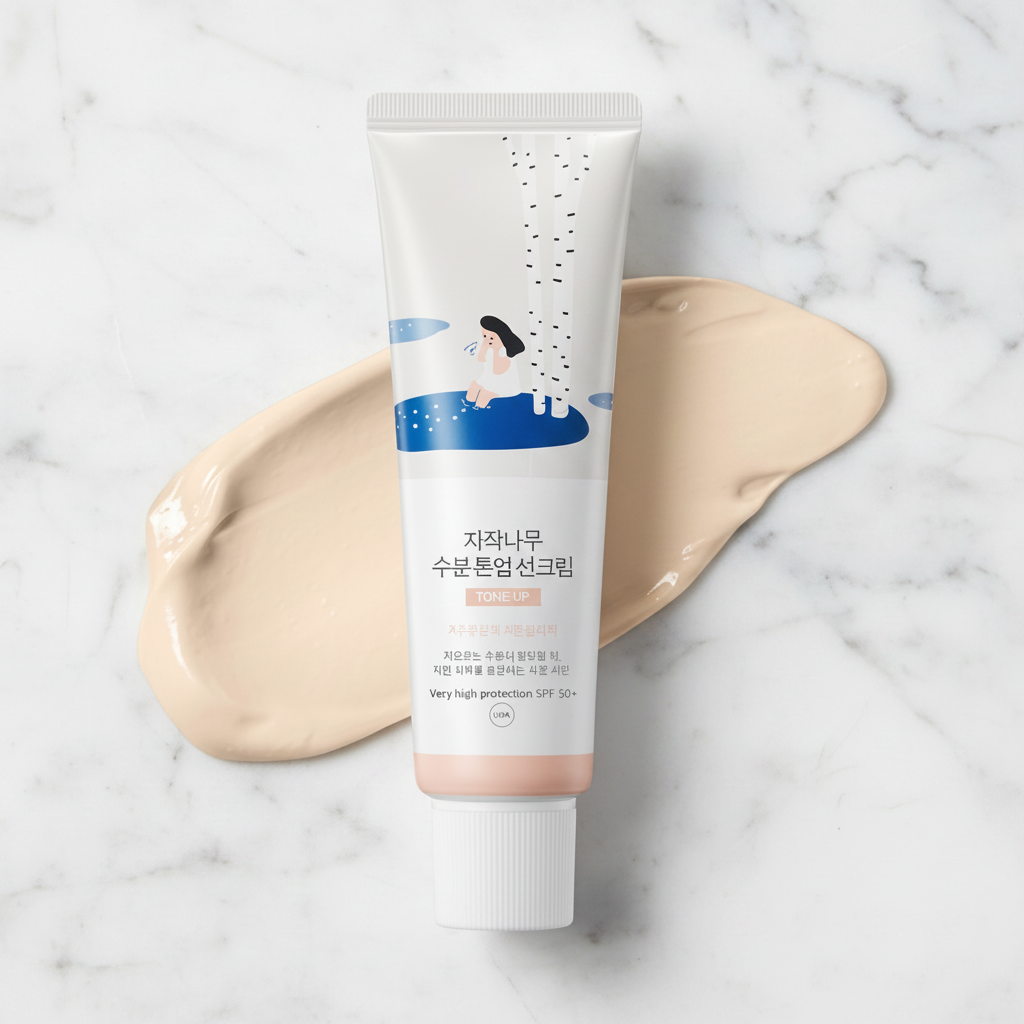 ROUND LAB - Birch Juice Moisturizing Tone Up Facial Cream - Rozjasňující pleťový krém s březovou šťávou - 50 ml