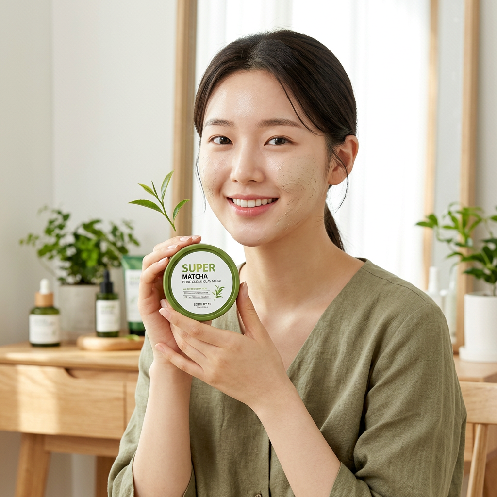 SOME BY MI - Super Matcha Pore Clean Clay Mask - Matcha čistící maska na problematickou pleť - 100 g