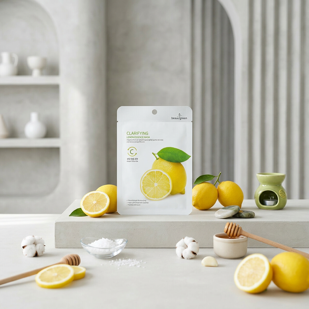 Beauugreen - Premium Lemon Essence Mask - Plátýnková maska s citrusovým extraktem - 23 ml