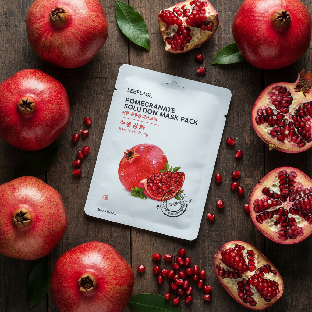 LEBELAGE - Pomegranate Solution Mask Pack - Hluboce hydratující plátýnková maska s granátovým jablkem - 25 g