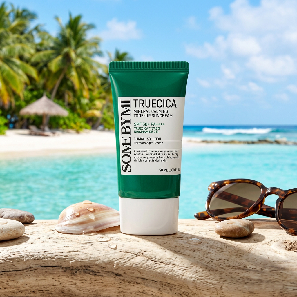 Some By Mi - Truecica Mineral Calming Tone-Up Suncream SPF50+/PA++++ - Ochranný krém s minerálními filtry - 50 ml