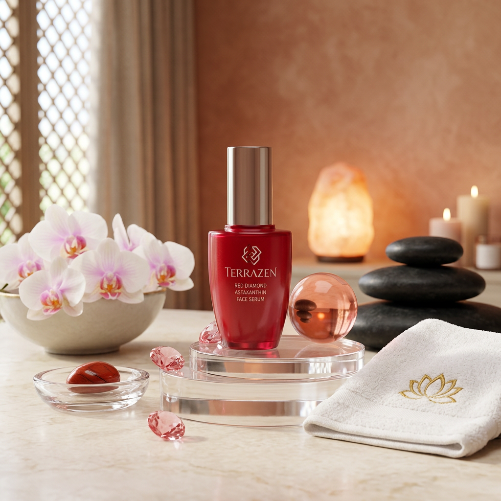 TERRAZEN - Red Diamond Astaxantihin Face Serum - Luxusní antioxidační a protivráskové sérum - 50 ml