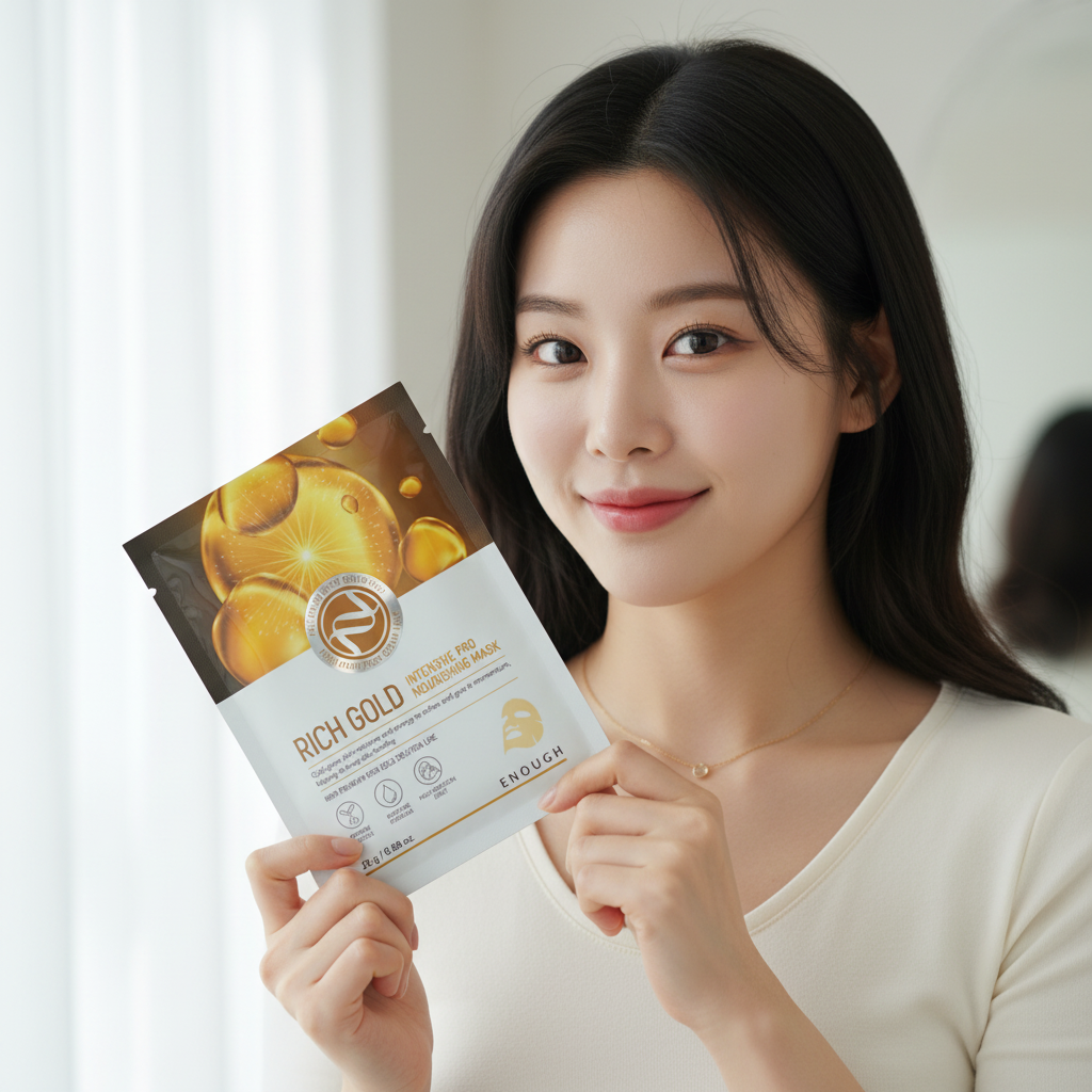 ENOUGH - Rich Gold Intensive Pro Nourishing Mask - Intenzivní, vyživující, plátýnková maska - 25 g