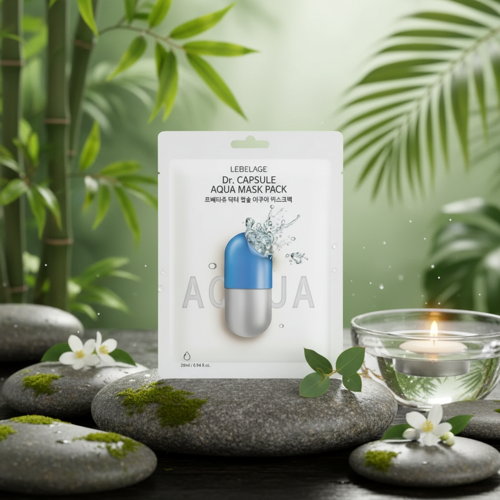 LEBELAGE - Capsule Aqua Mask Pack - Obnovující plátýnková maska s mořskými minerály - 28 ml