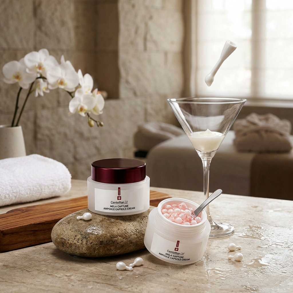 CENTELLIAN24 - Madeca Mela Capture Ampoule Capsule Cream - Rozjasňující a revitalizační krém s inovativní technologií kapslí - 55 ml