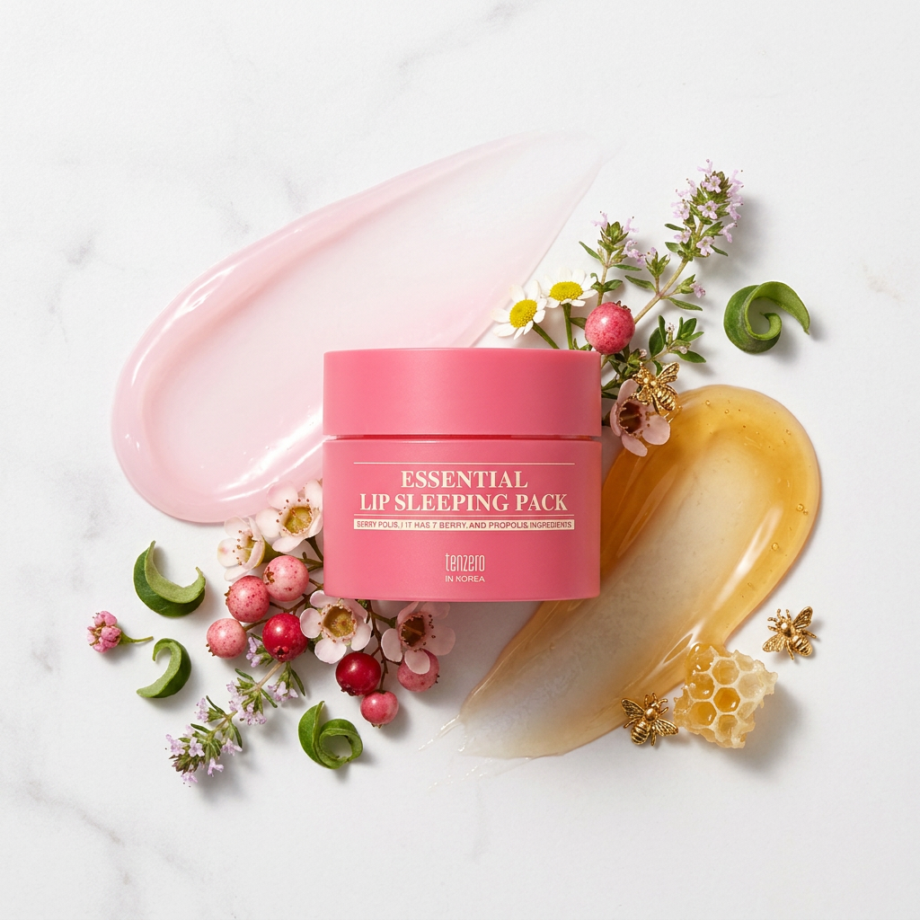 TENZERO - Essential Lip Sleeping Pack Berry Polis - Noční regenerační balzám na rty s vůní lesních plodů - 15 g