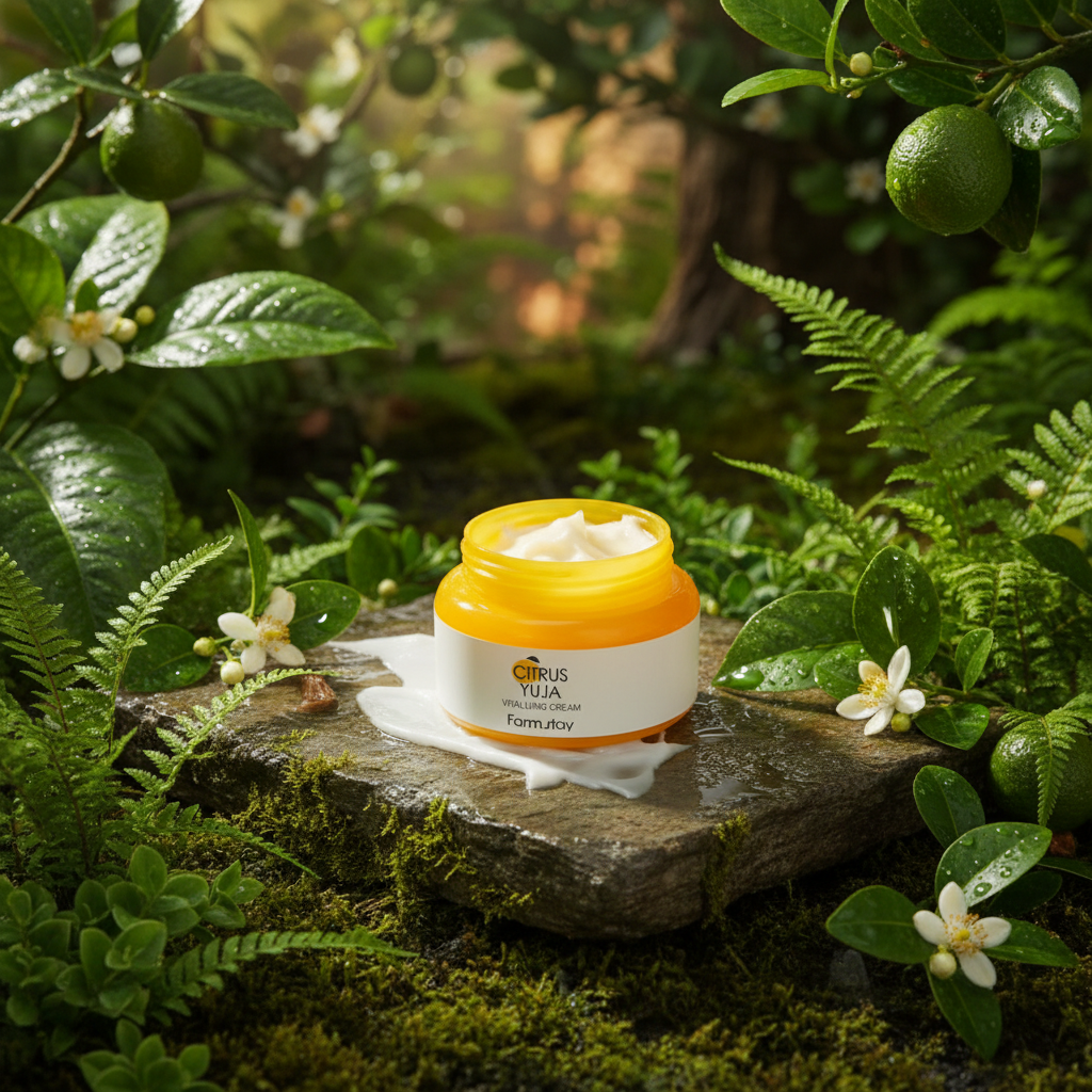 Farm Stay - Citrus Yuja Vitalizing Cream - Hydratační a vyživující krém s mořským kolagenem a vitaminem C - 100 g