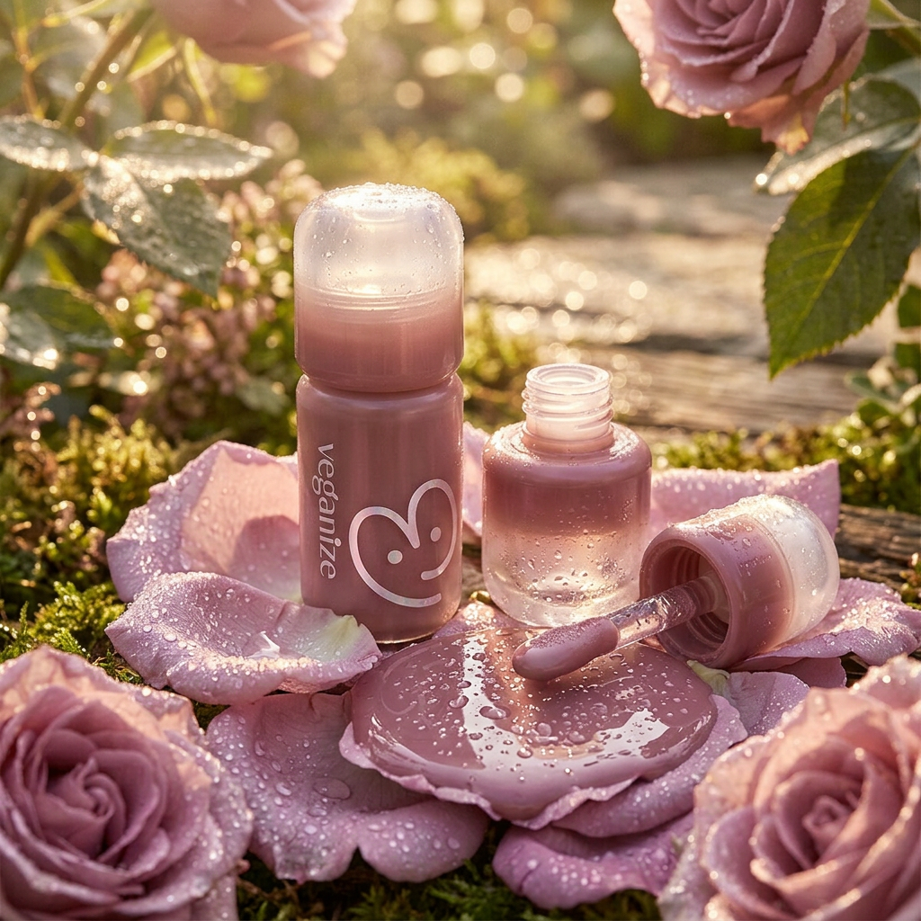 VEGANIZE - 4D Dewyshine Lip Oil Pearl Gloss 05 Mauve Drop - Třpytivý olej na rty s perleťovým leskem - 4 g