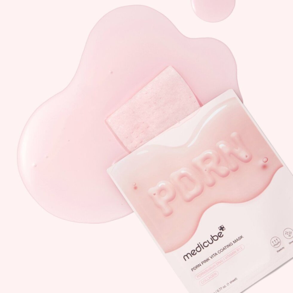 Medicube - PDRN Pink Vita Coating Mask - PDRN maska s vitamíny pro jas a regeneraci pleti - 22 g