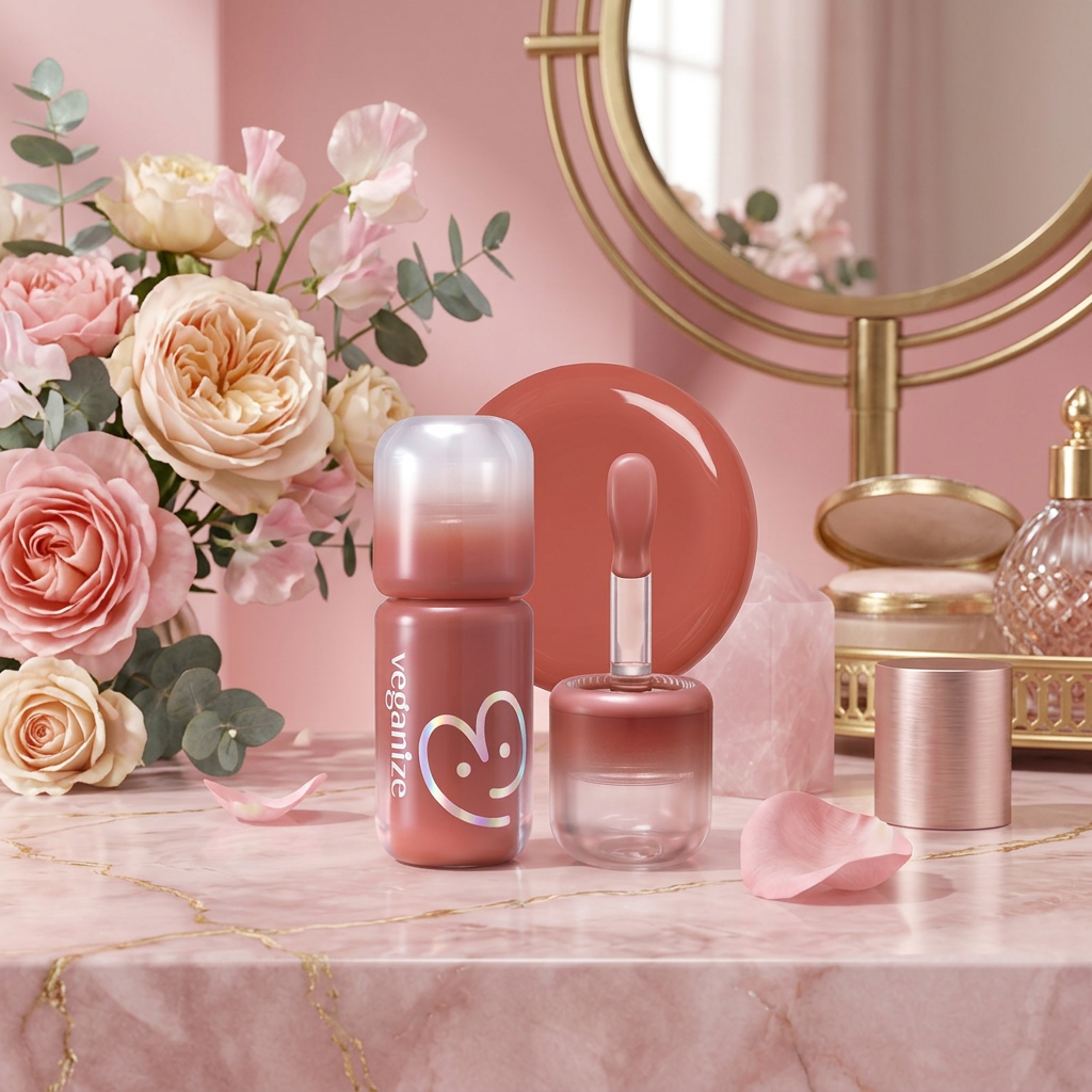 VEGANIZE - 4D Dewyshine Lip Oil Pearl Gloss 03 Sunset Crush - Třpytivý olej na rty s perleťovým leskem - 4 g