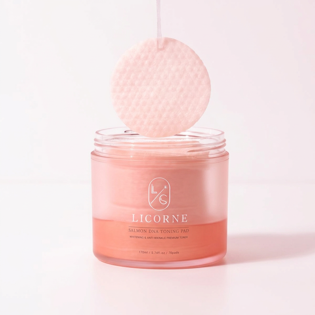 LICORNE - Salmon DNA Toning Pad - Tonizační polštářky s lososím DNA - 230 ml