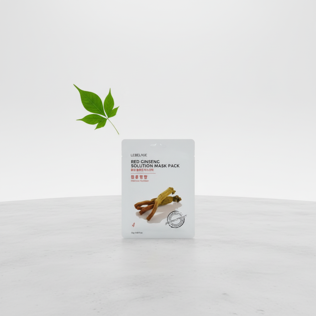 LEBELAGE - Red Ginseng Solution Mask Pack - Intenzivně vyživující plátýnková maska s ženšenem - 25 g