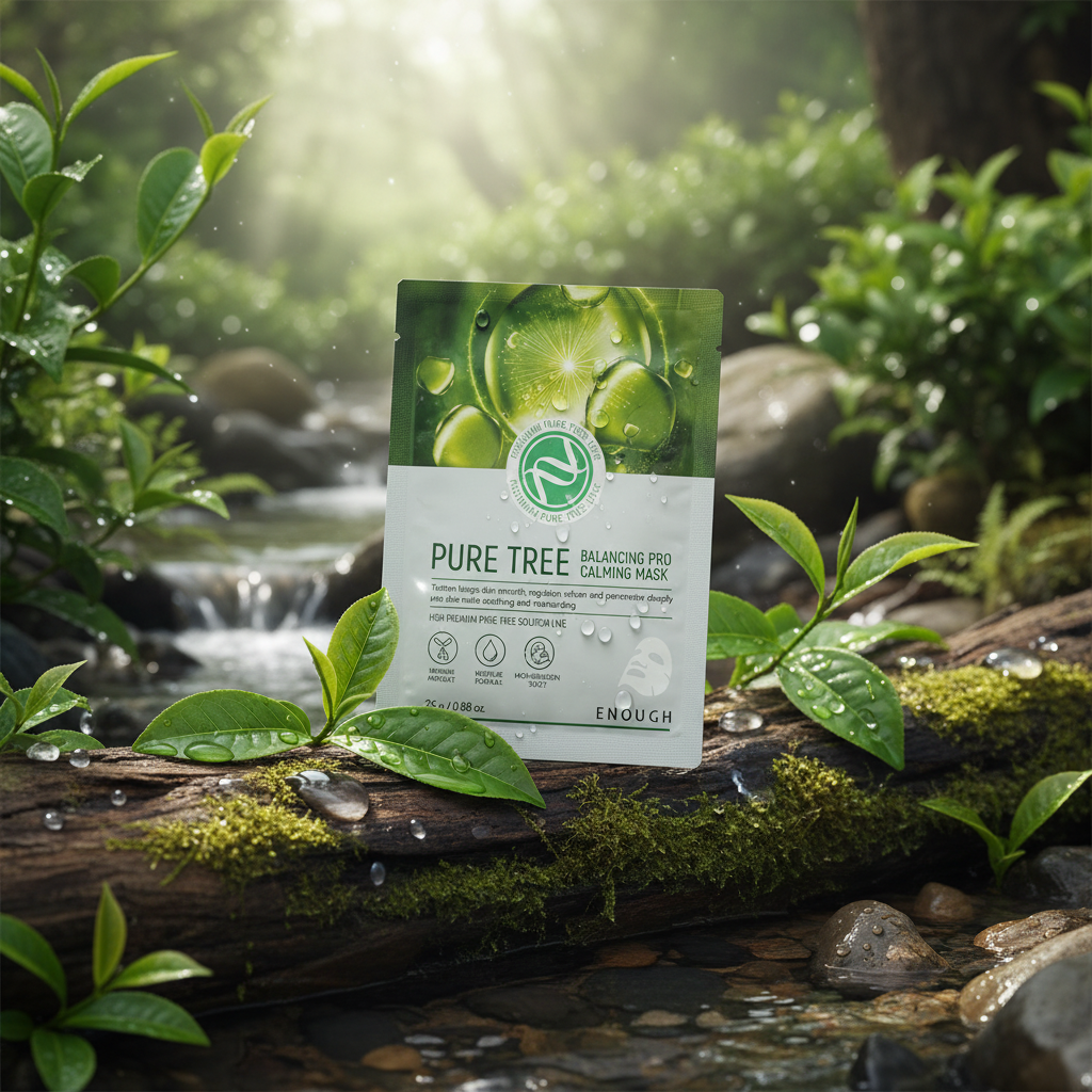 ENOUGH - Pure Tree Balancing Pro Calming Mask - Vyrovnávající zklidňující pleťová maska - 25 g