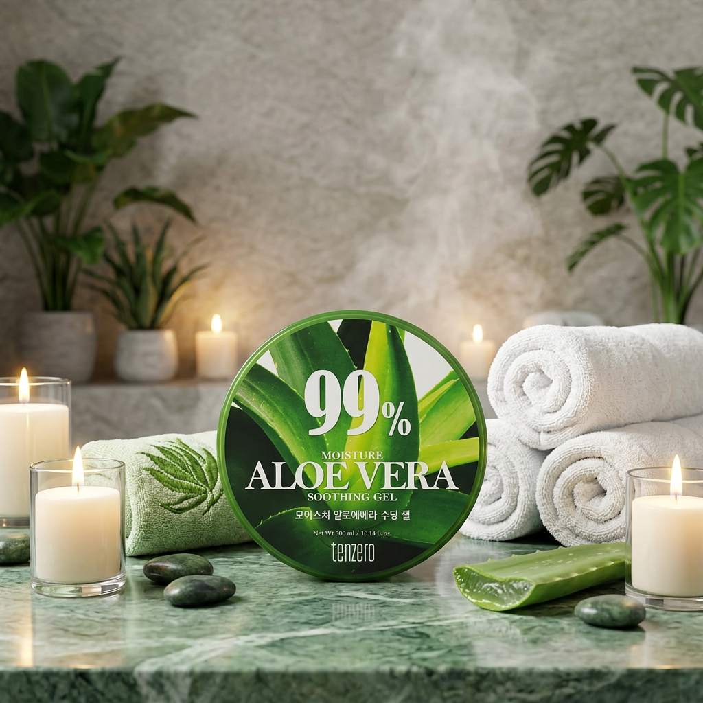 TENZERO - Moisture Aloe Vera Soothing Gel - Zklidňující hydratační gel s výtažkem z aloe vera - 500 ml