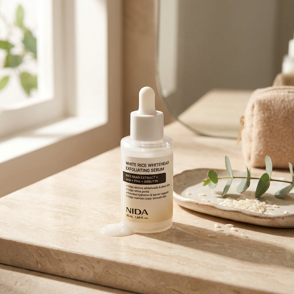 NIDA - White Rice Whitehead Exfoliating Serum - Exfoliační sérum s bílou rýží proti bílým tečkám - 50 ml