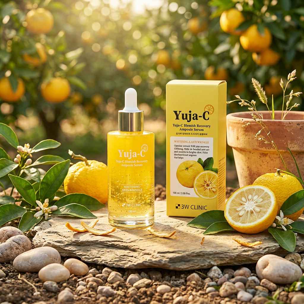 3W CLINIC - Yuja-C Blemish Recovery Ampoule Serum - Obnovující sérum proti pigmentovým skvrnám s Yuzu a vit. C - 100 ml