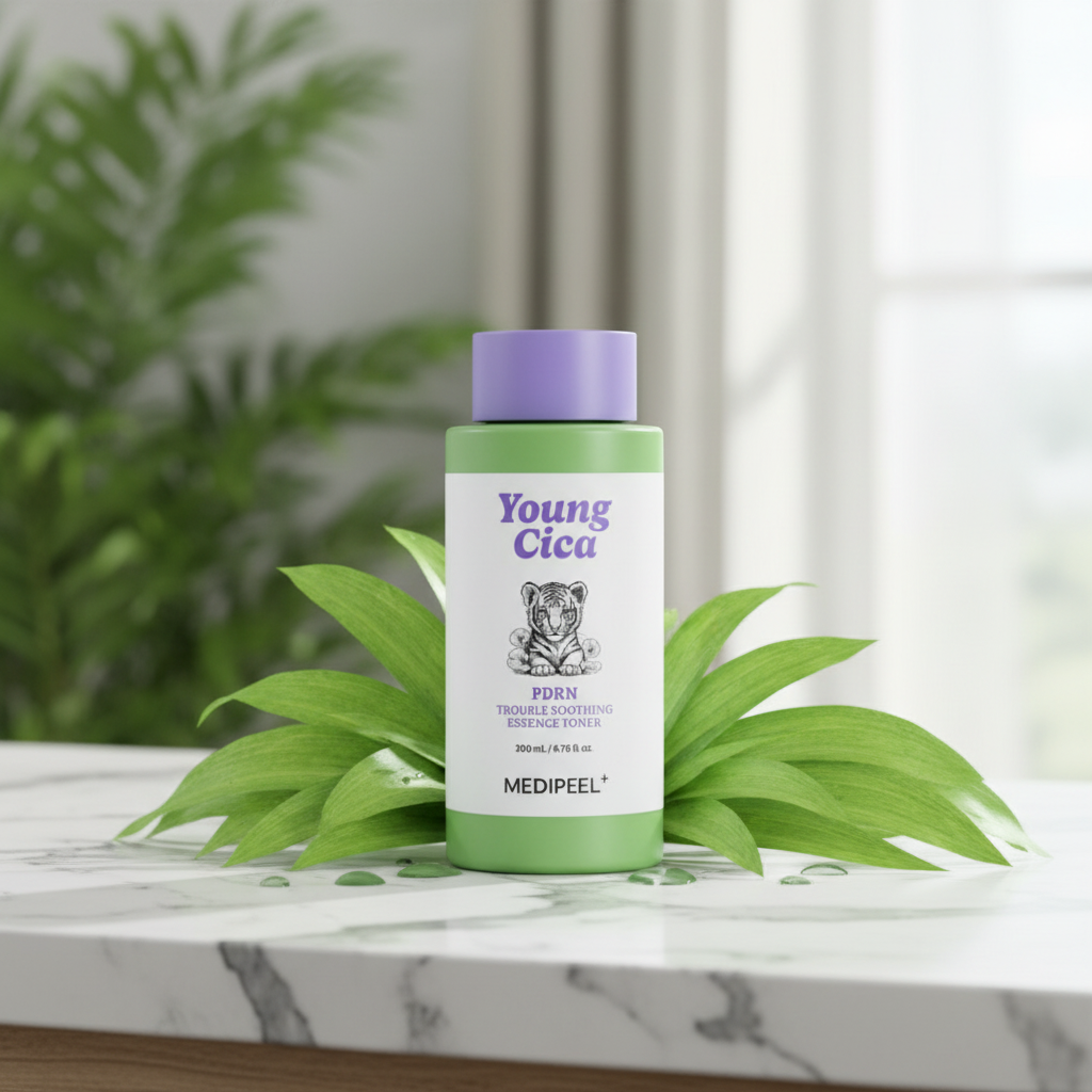 MEDI-PEEL - Young Cica PDRN Trouble Shooting Essence Toner - Zklidňující esence-tonikum s Cica, PDRN a regenerující péčí pro problematickou pleť - 200 ml