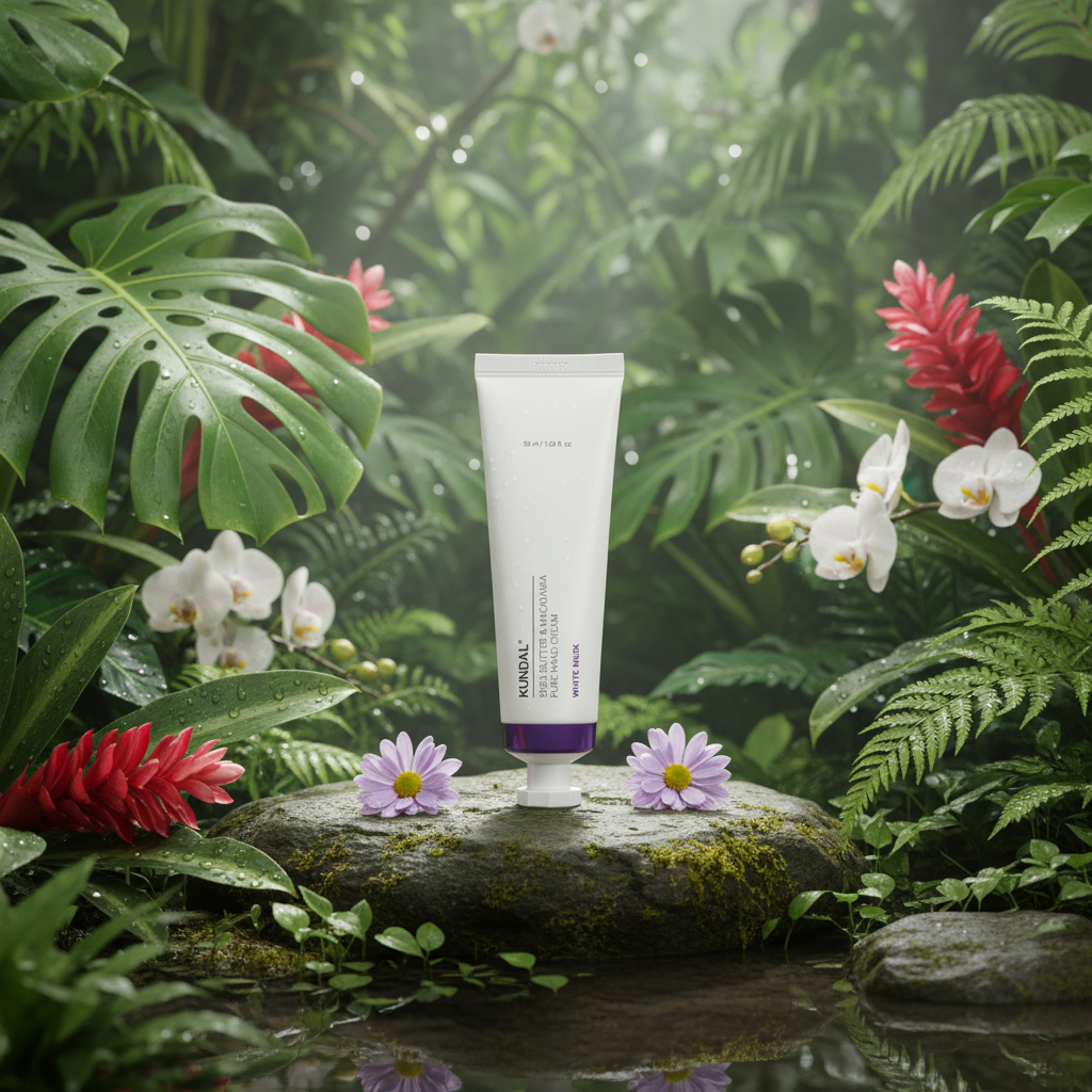 Kundal Shea Butter & Macadamia Pure Hand Cream - Hydratační a vyživující krém na ruce WHITE MUSK - 50 ml