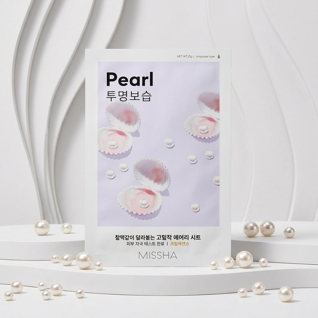 MISSHA - Airy Fit Sheet Mask Pearl - Rozjasňující maska s výtažkem z perel - 19 g