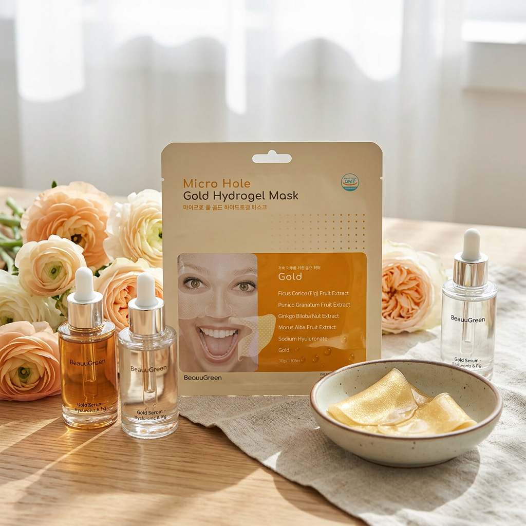 Beauugreen - Micro Hole Gold Hydrogel Mask - Plátýnková hydrogelová zlatá maska - 30 ml