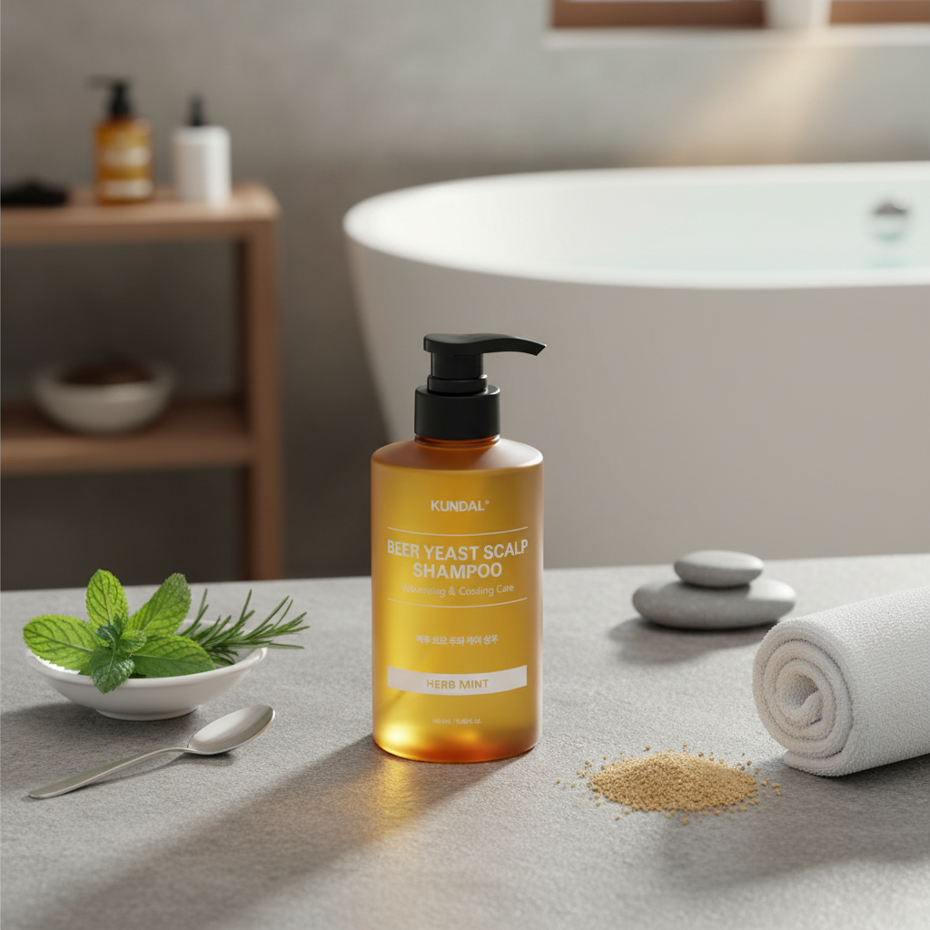 Kundal Beer Yeast Scalp Shampoo - Šampon na vlasy s pivovarskými kvasnicemi HERB MINT - 500 ml