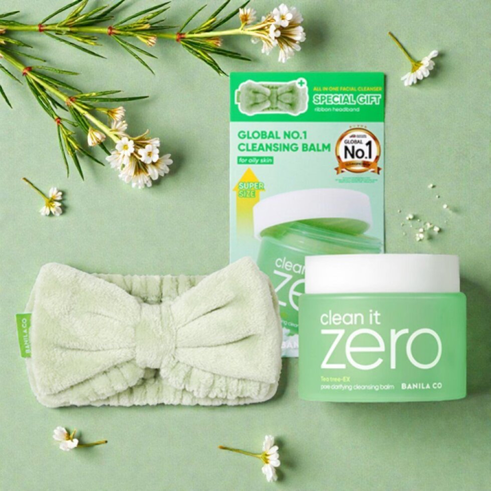 Banila Co - Clean It Zero Cleansing Balm Pore Clarifying SET - Sorbetový čisticí balzám pro problematickou pleť SET s čelenkou - 180 ml