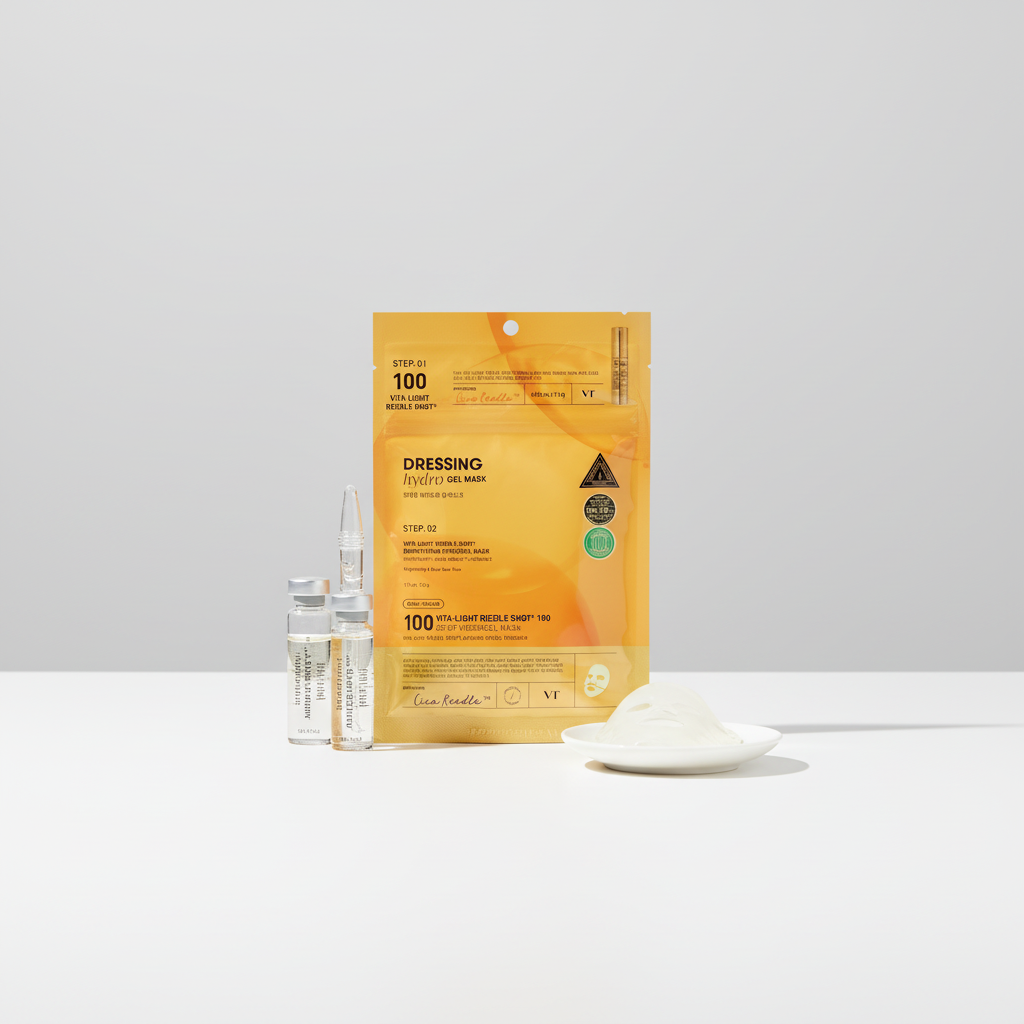 VT - Vita-Light Reedle Shot 100 2 Step Hydrogel Mask - Dvoufázová hydrogelová maska s vitaminem C - 1,5 g + 33 g