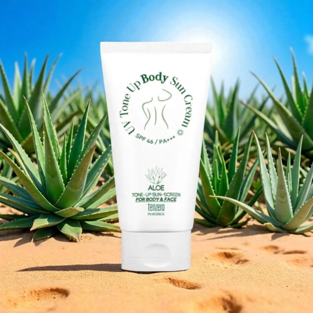 TENZERO - Aloe UV Tone Up Body Sun Cream - Tónovací opalovací krém s aloe vera - 150 ml