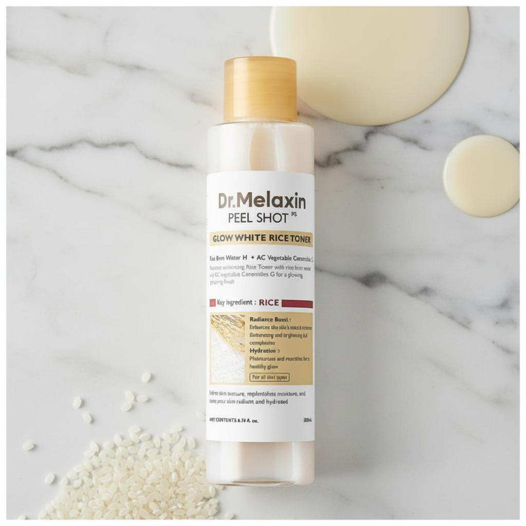 Dr. MELAXIN - Peel Shot Glow White Rice Toner - Rozjasňující toner s bílou rýží - 200 ml