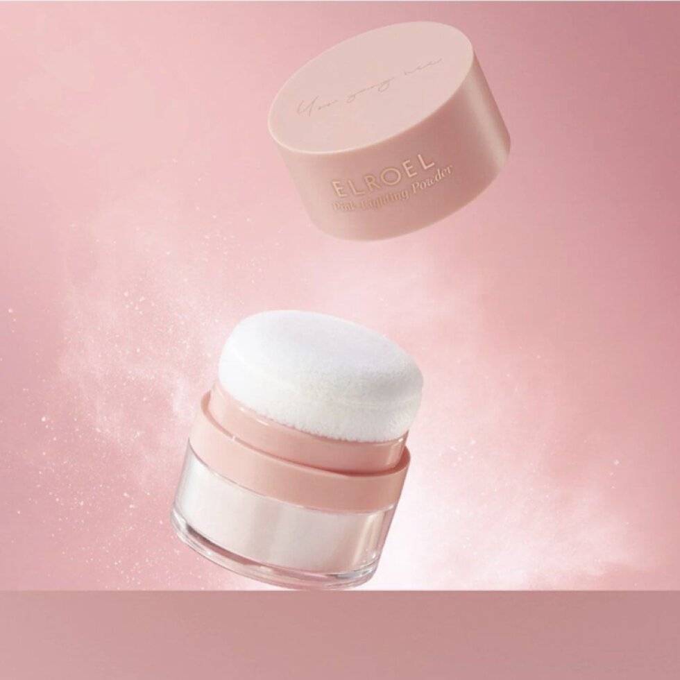 ELROEL - Pink Lighting Powder - Růžový rozjasňující fixační pudr - 7,7 g