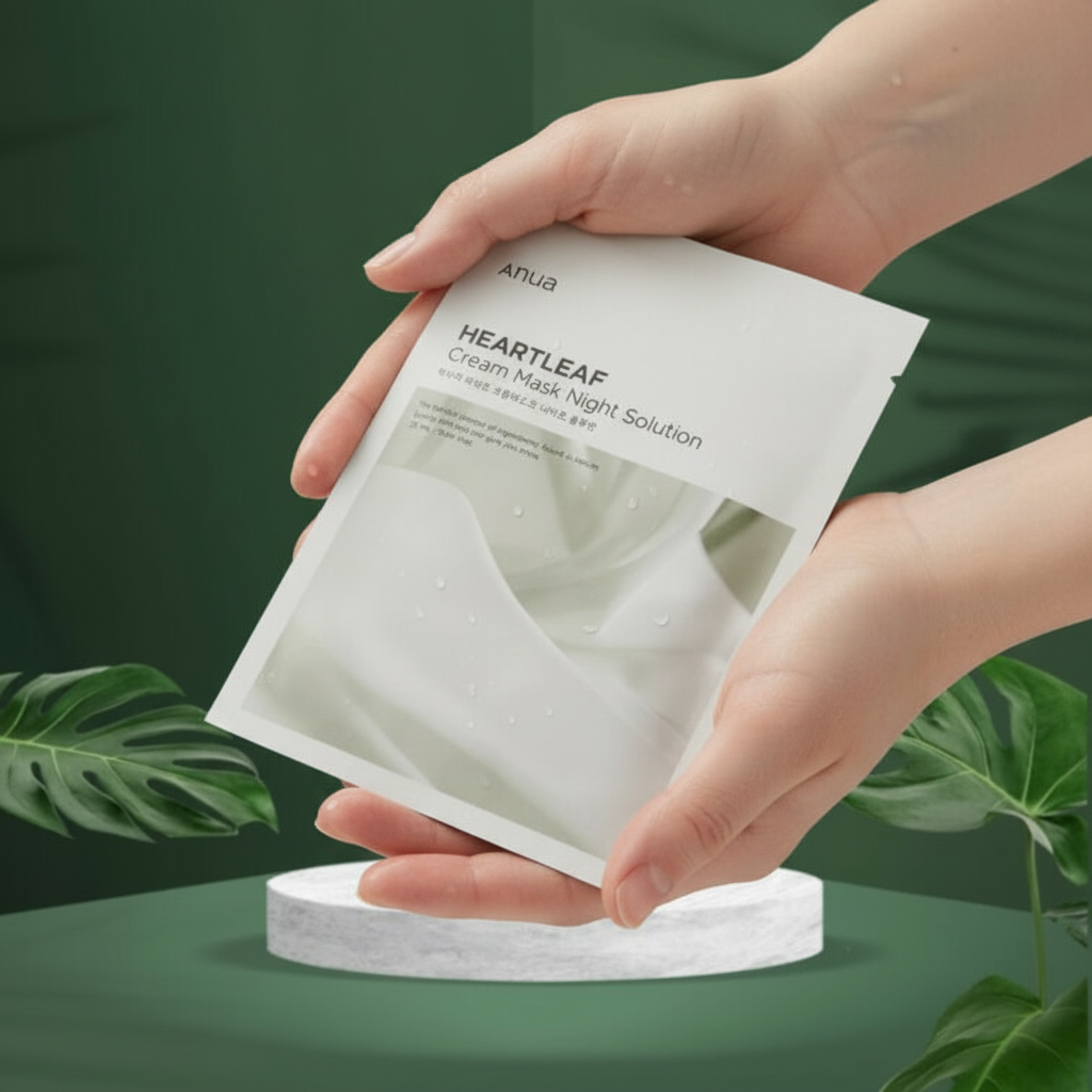 ANUA - Heartleaf Cream Mask Night Solution - Zklidňující plátýnková maska s toulní srdčitou - 25 ml