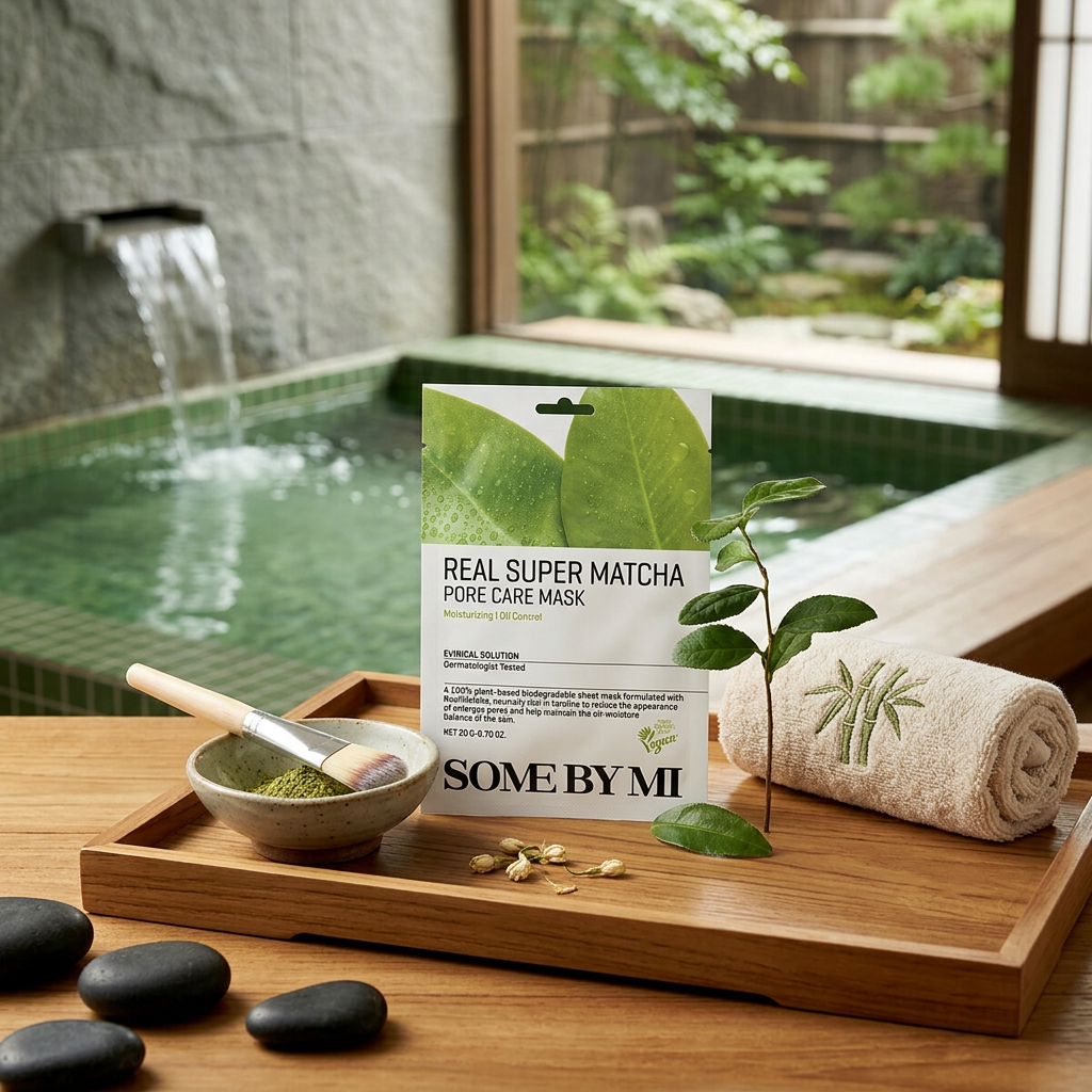 SOME BY MI - Real Super Matcha Pore Care Mask - Čisticí plátýnková maska s Matchou - 20 g