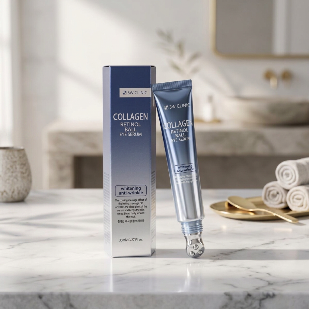 3W CLINIC - Collagen Retinol Ball Eye Serum - Oční sérum s kolagenem a retinolem v kuličce - 30 ml