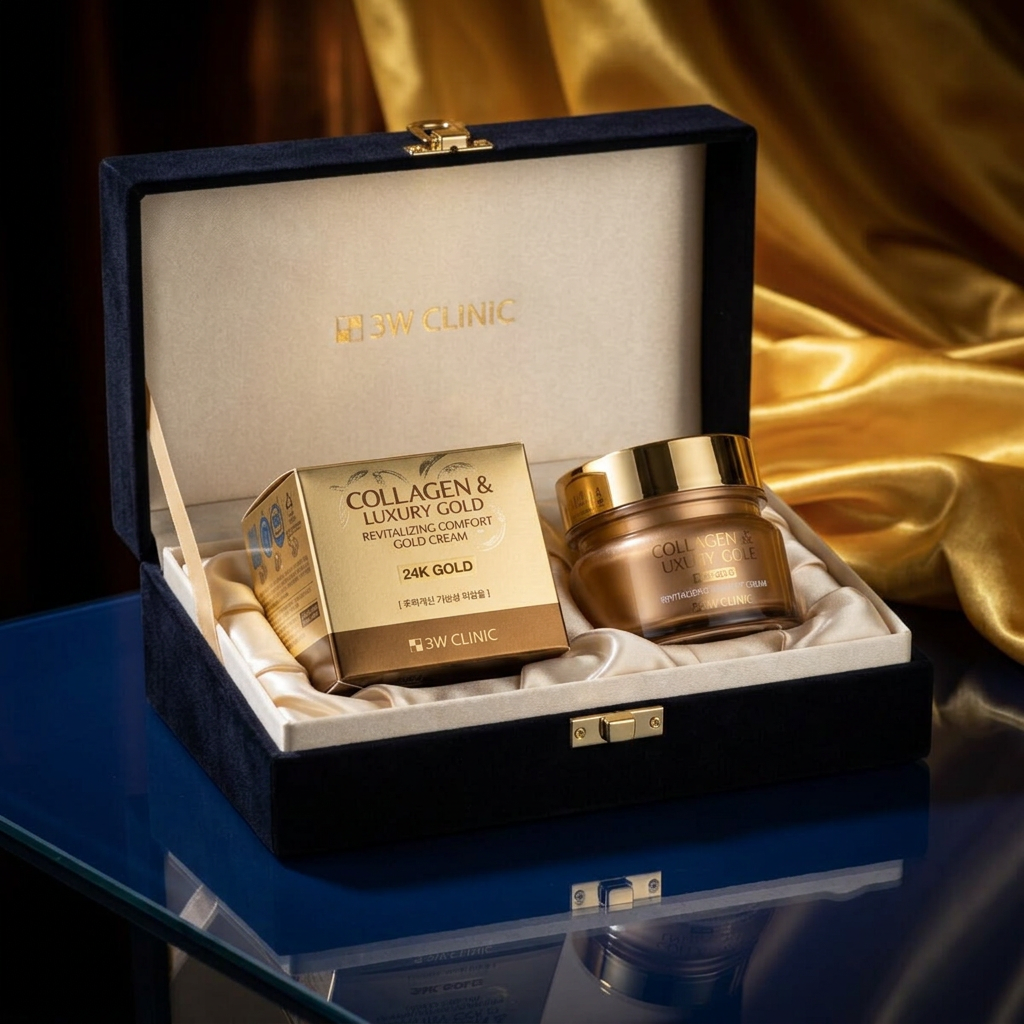 3W CLINIC - Collagen & Luxury Gold Revitalizing Comfort Gold Cream - Revitalizační zklidňující pleťový krém se zlatem a kolagenem - 100 ml