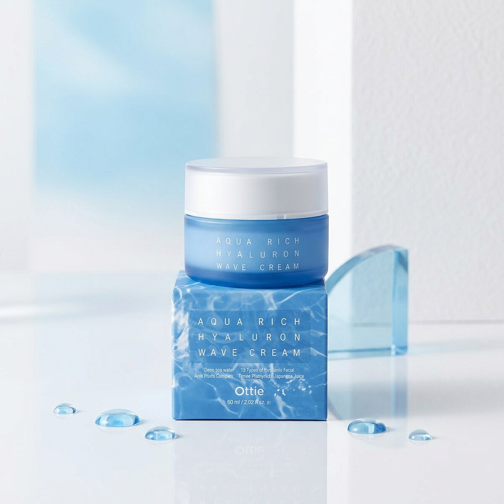 OTTIE - Aqua Rich Hyaluron Wave Cream - Hydratační krém s kyselinou hyaluronovou - 60 ml