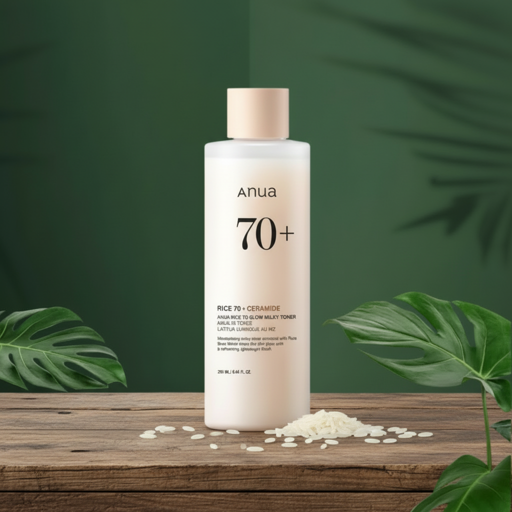 ANUA - Rice 70 Glow Milky Toner - Rozjasňující rýžový toner s ceramidy - 250 ml