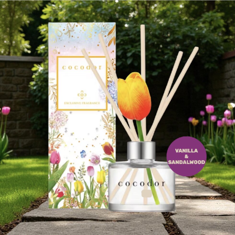 COCODOR - Tulip Diffuser Vanilla & Sandalwood - Difuzér s vůní vanilka & santalové dřevo - 120 ml