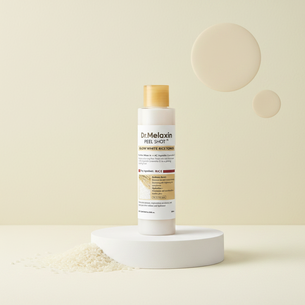 Dr. MELAXIN - Peel Shot Glow White Rice Toner - Rozjasňující toner s bílou rýží - 200 ml